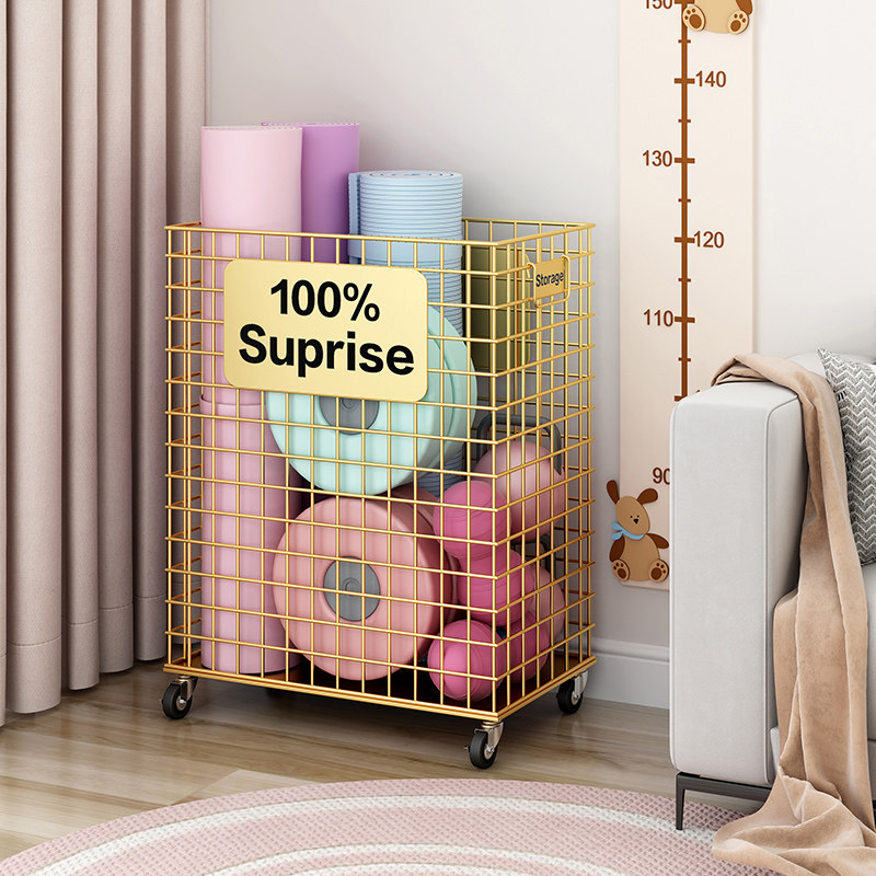 Yoga mat receives bubble axis fitness sports equipment storage basket sewn frame with wheel