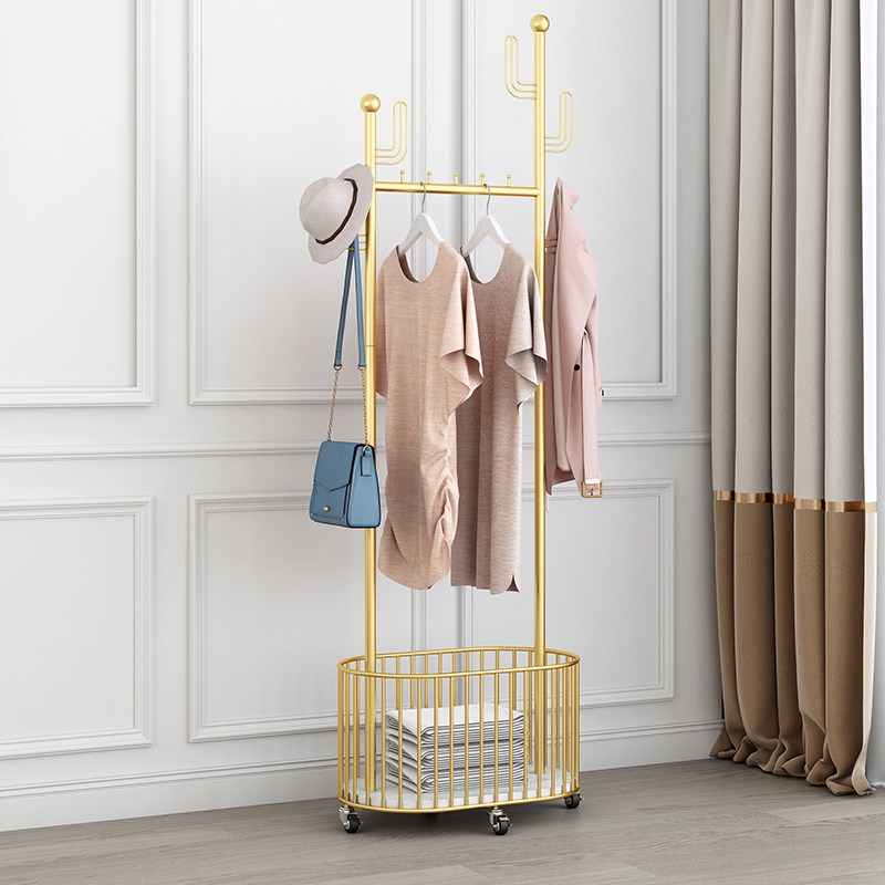 Light luxury simple coat rack home Nordic living room net red coat rack modern minimalist mobile coat hanger floor bedroom