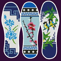 Новые мультяшные геометрические стельки для вышивки крестиком для мужчин и женщин, полуфабрикаты с ручной вышивкой нитью, утолщение, полная вышивка, удобные и утолщения