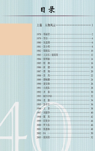 Китайский марш, Взгляд на сорок лет популярной музыки, Сюй Бин, Шанхайское музыкальное издательство, 40 лет популярной классики, Популярные музыкальные чтения, Золотые хиты популярных музыкальных деятелей, Интервью избранных музыкальных знаменитостей