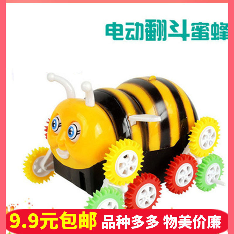 Children's electric tumbler car Bee dump truck stunt electric somersault toy car Infant electric toys