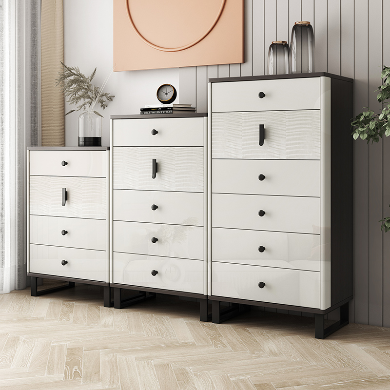 Chest of drawers storage cabinet simple modern living room bedroom storage cabinet Nordic walnut color drawer storage cabinet