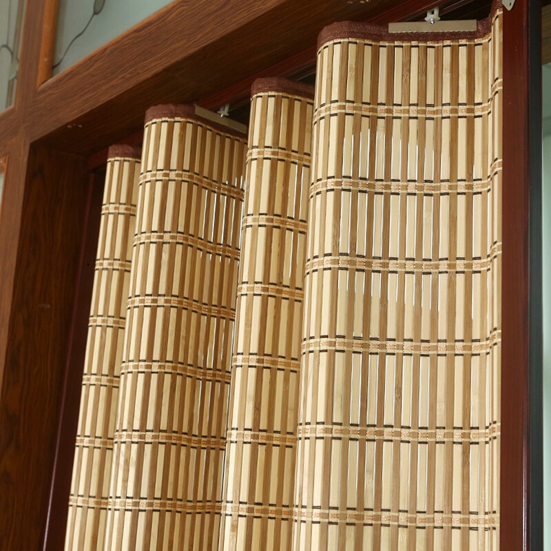 Bamboo Curtain Folding Sliding Door Bamboo Curtain Partition Home Simple Bamboo Door Curtain Living Room Sunshade Curtain Shop Bamboo Curtain