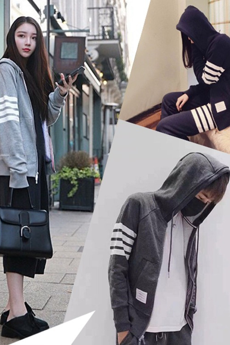 Thom browne 2021tb new four-bar jacket classic zipper sweater hooded deli hot bar