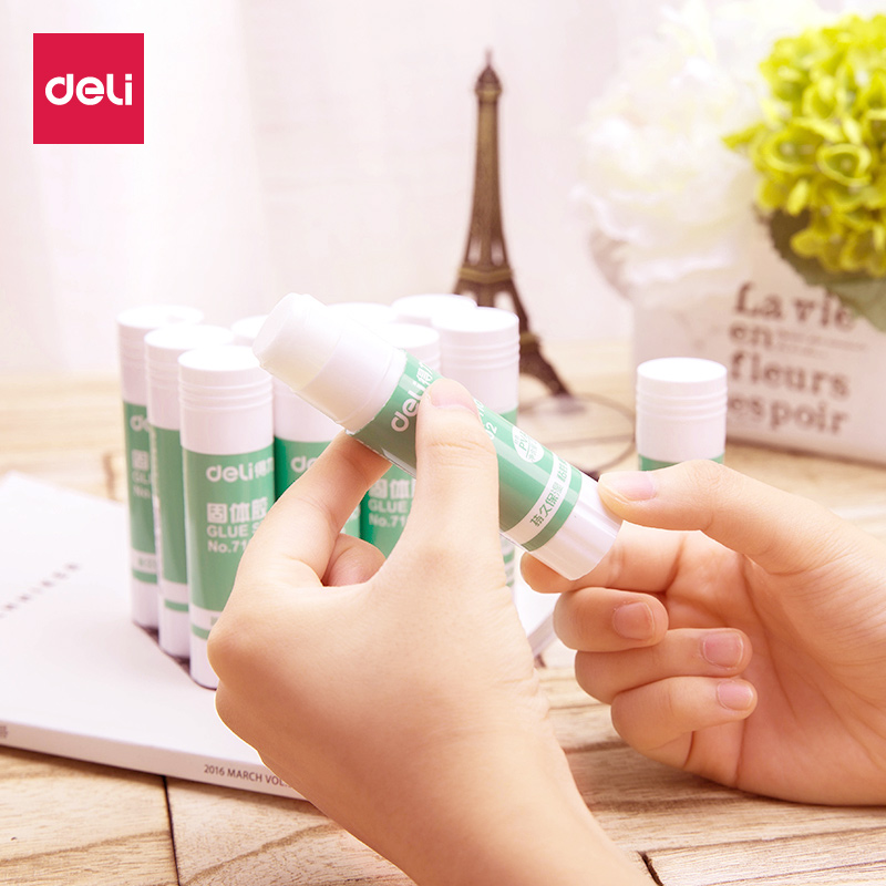Deli glue stick 7102 solid glue Solid glue A 21g handmade solid glue High diy jelly glue stick transparent pvp viscosity glue stick Ticket office supplies Student stationery glue