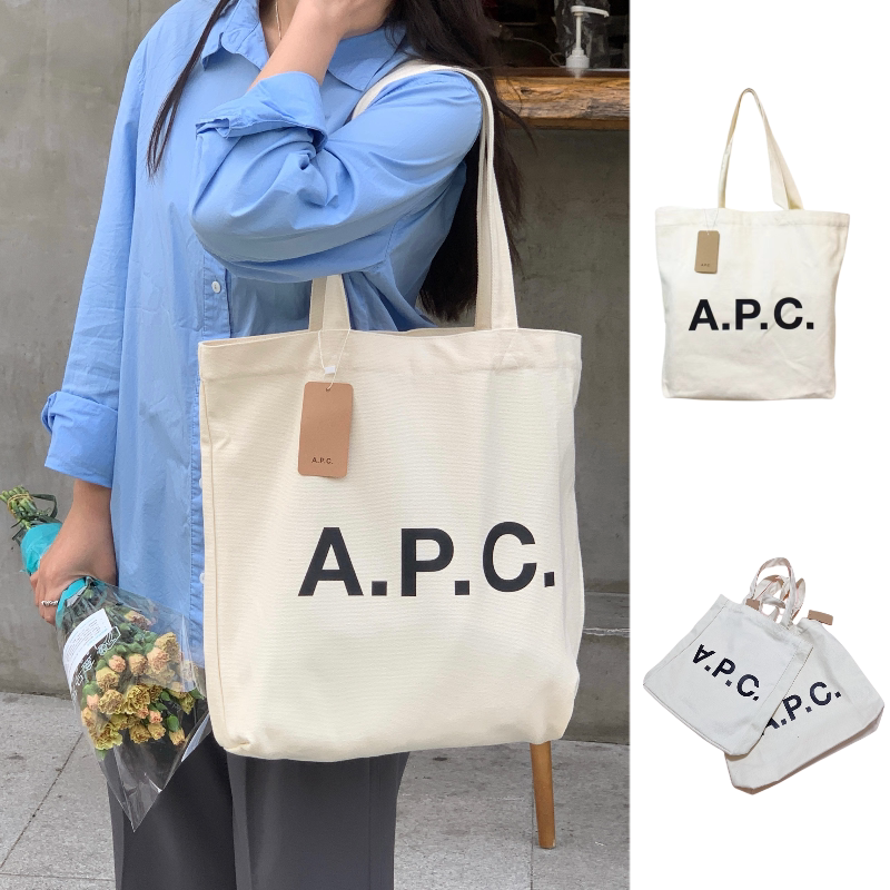 Apc White Shoulder Bag Large Capacity for Class and Commuting Canvas Bag Designer Brand Shopping Bag Japanese Niche Style