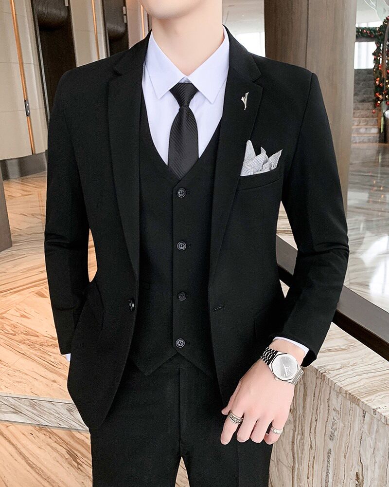 Suit Men's Suit Business Professional Formal Korean Trend Slim Wedding Groom Marriage Ruffian Handsome Casual Suit