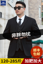 Romon Large Size Suit Mens Suit Business Formal Three-piece Suit Summer Thin Section Fat Man Plus Fat Plus Suit Jacket