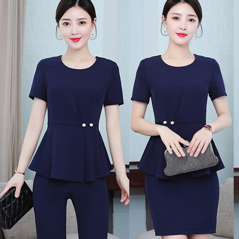 Tibetan color professional suit temperament goddess fan skirt pants suit 2022 high-end jewelry store beauty salon overalls - Taobao