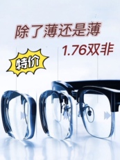 Линзы для очков 1.76双非眼镜片高度近视配超薄比1.74非球面防蓝光变色网上配眼镜