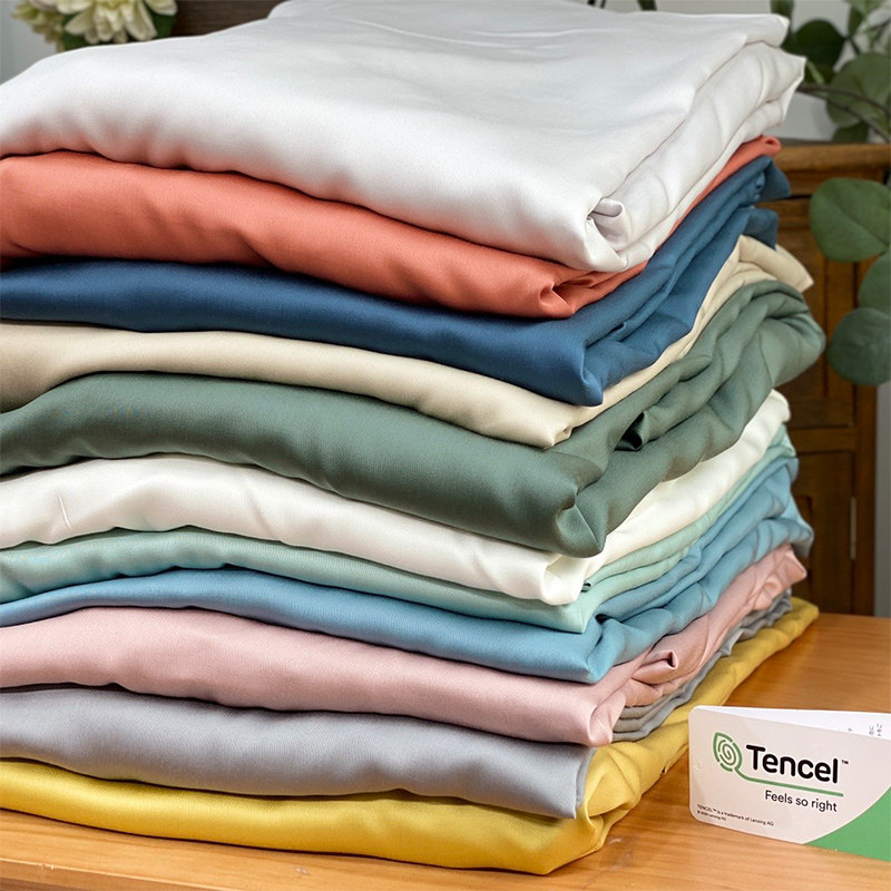 Cool feeling 100 Lenzing Tencel bed sheets one piece summer lyocell silk smooth nude sleeping solid color ice silk bed cover quilt cover
