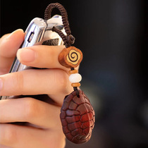 Rosewood carved tortoise shell rich armor world car keychain pendant high-end send men and women couples crafts pendant