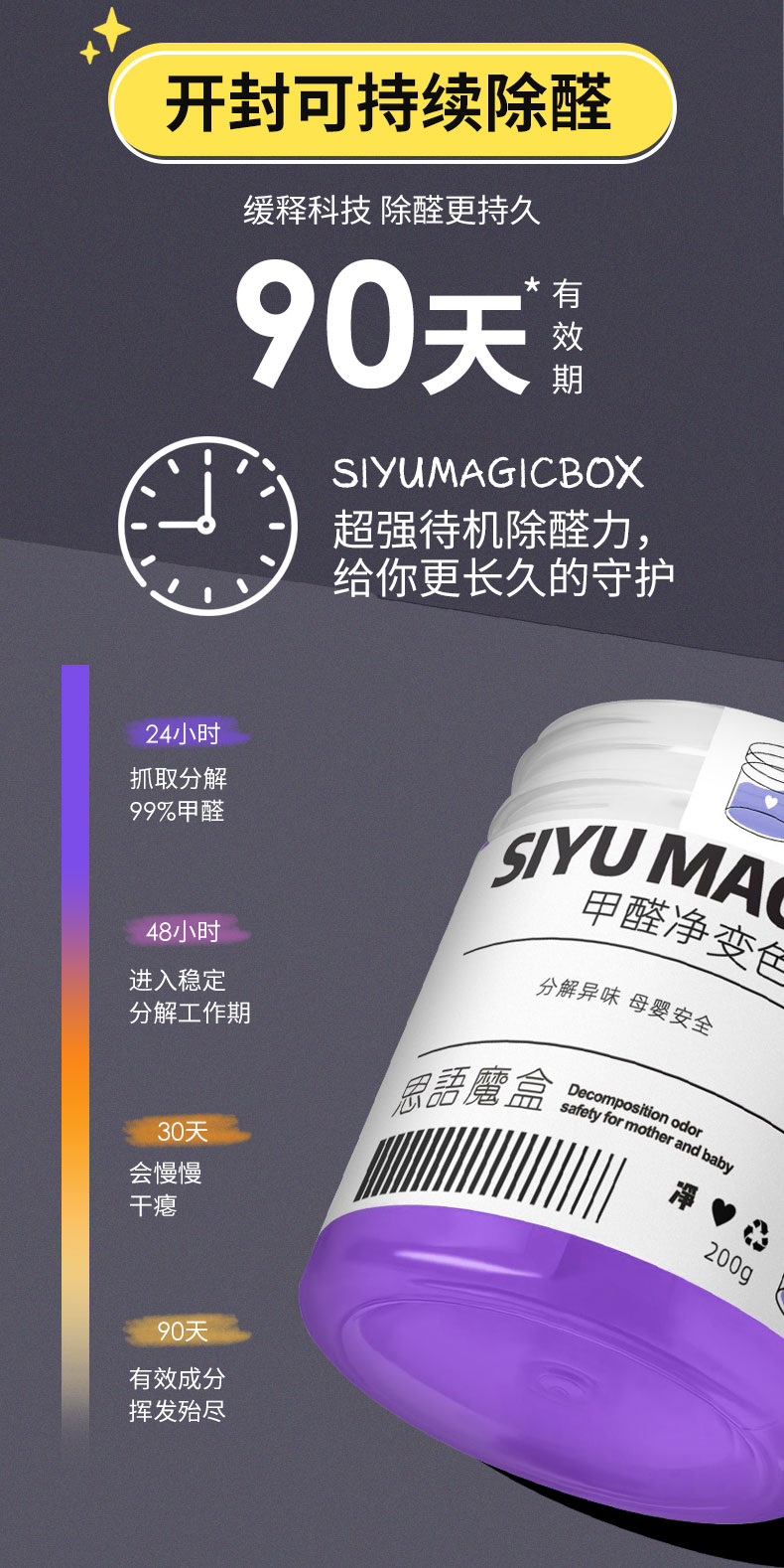 思语 甲醛净变色凝胶 200g 24h持续吸附分解甲醛 图8