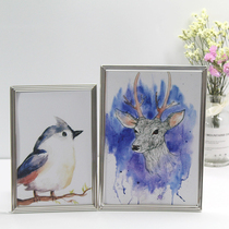 Simple modern narrow edge metal photo frame eight-inch couple table 10-inch picture frame wall hanging combination custom album ornaments