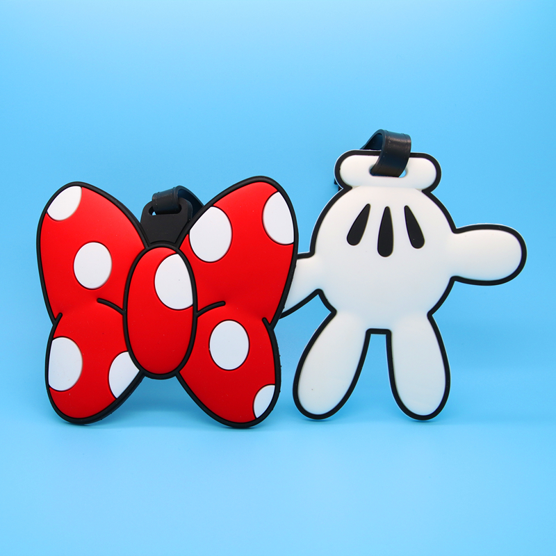 European and American Korean version cartoon cute bow luggage tag palm Japan suitcase luggage tag pendant checkboard