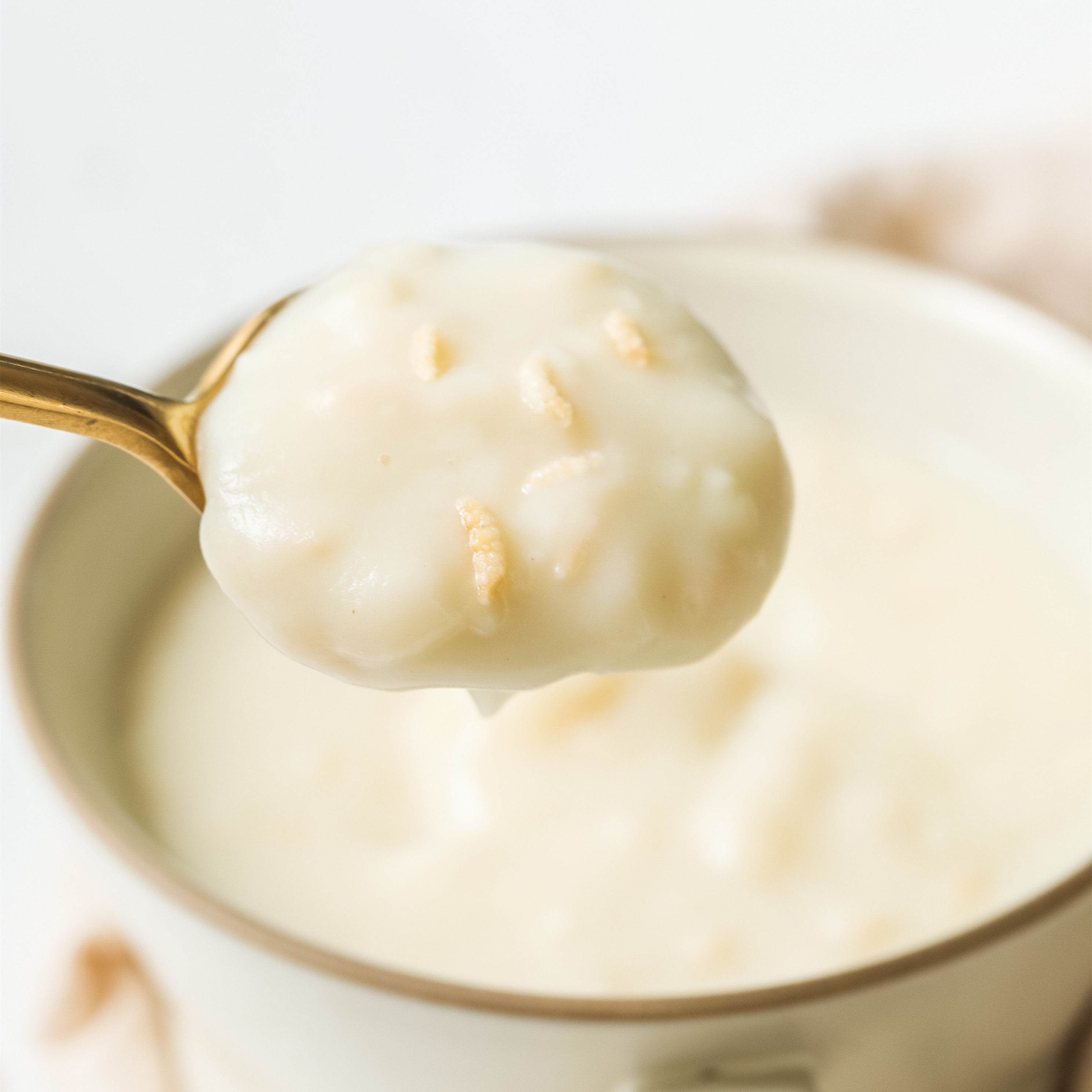 After the flowers are stunned, the kitchen rice milk is a meal porridge to take care of the stomach.