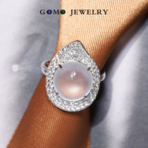 Gomao Jewelry Top Grade Glass Species Up Just Fluorescent White Ice Emerald Egg Noodles 18K Gold Platinum Diamond Ring A Stock