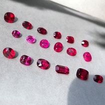 Guomao jewelry Natural non-burning pigeon blood red ruby bare stone ring surface color gemstone female inlaid pendant customization