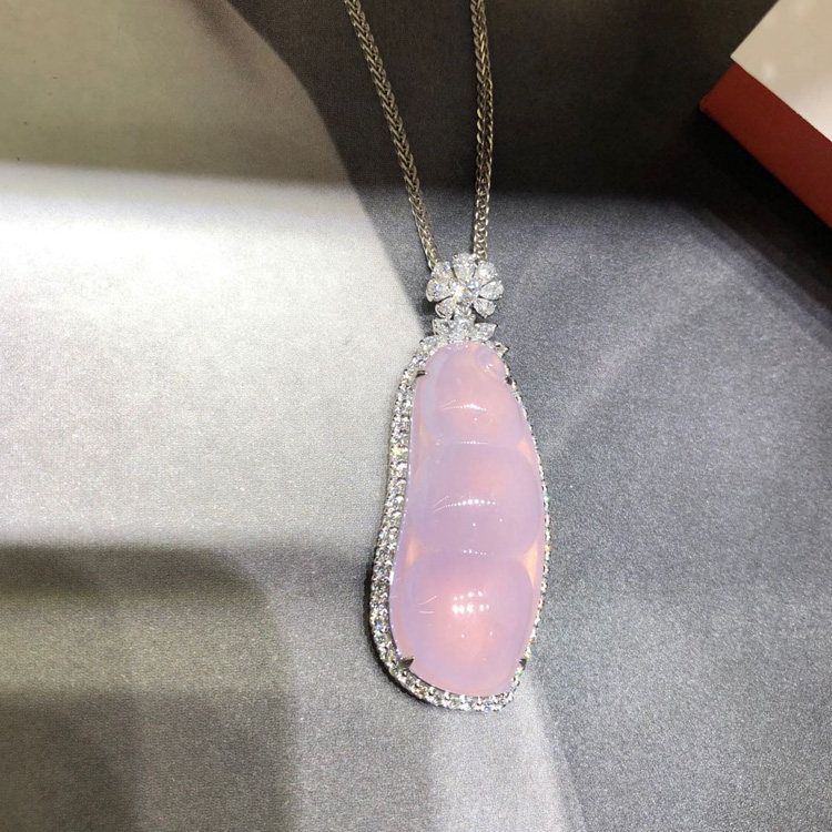 Fruit Lush Jewels Ice Seed Purple Emeralds Giant Foto Bean Pendant In Gold