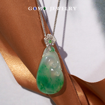 Fruit Lmao Solitary spot ice seed Gel Up to Float Yang Green Emerald A Goods Ruyi Pendant 18K Gold Diamond Inlays