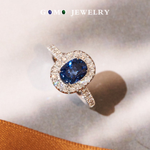 Fruit Lush Jewelery 2 Carat Natural Royal Sapphire Ring 18K Gold Diamond Women Millions years Classic Inlaid Custom