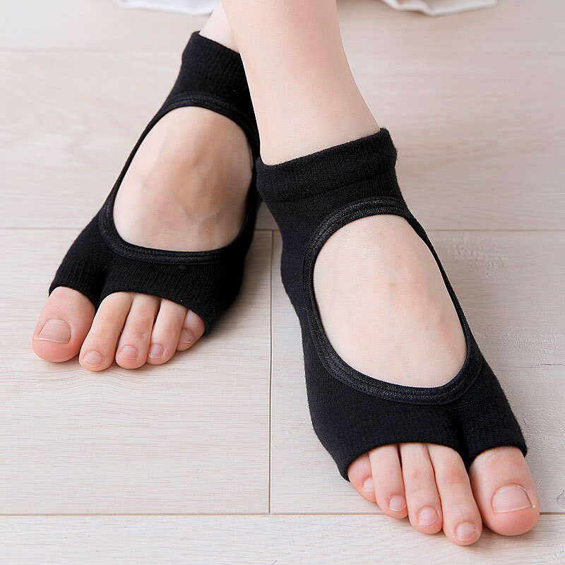Yoga Socks Split Toe Yoga Socks Combed Cotton Non-slip Backless Open Finger Dance Socks Half Toe Socks Pilates Socks