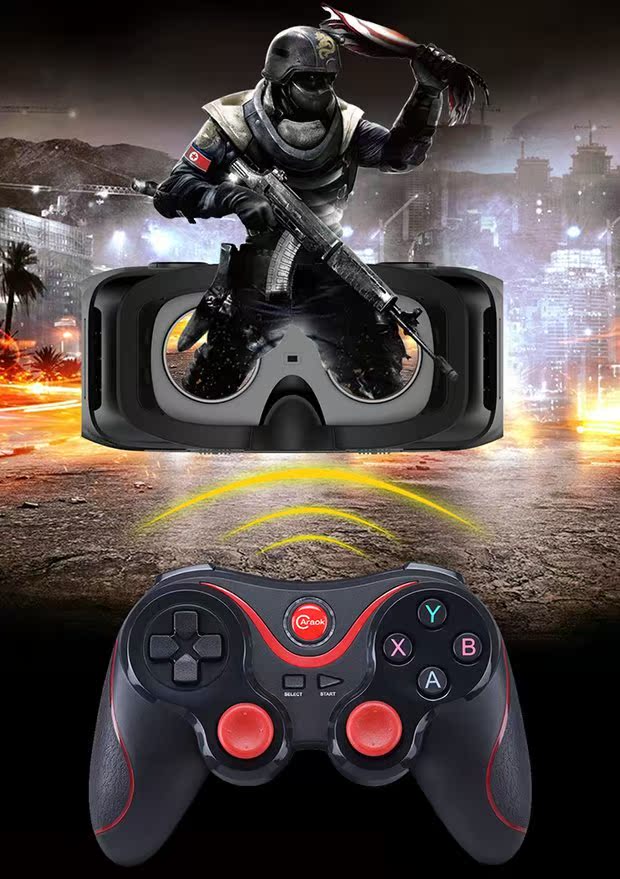 Bộ điều khiển trò chơi không dây 3D VR một máy điện thoại di động máy tính bảng Máy tính PC Bộ điều khiển trò chơi TV Bộ điều khiển có dây Bluetooth - Người điều khiển trò chơi phụ kiện chơi game pubg mobile