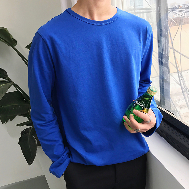APP/17ss 韩国秋季新品内搭圣品 纯色宽松版长袖T恤 男