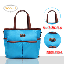 Leather large capacity lightweight and versatile wet and dry separation shoulder bag Mommy bag handbag fashion full waterproof clearance