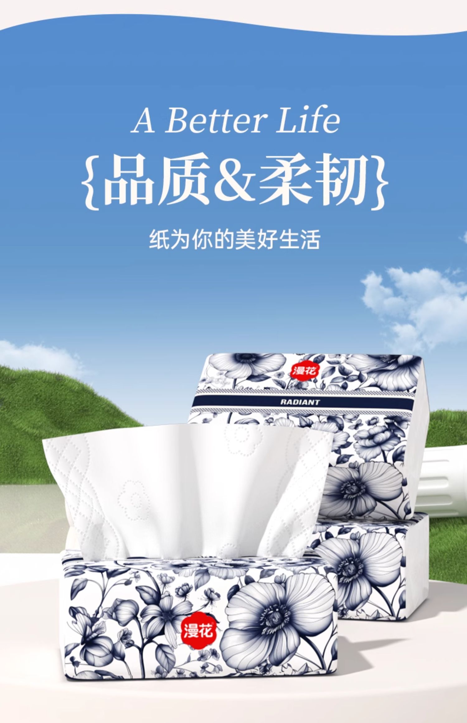 安享好物 安享B级抽纸-漫花国风抽纸 国标 