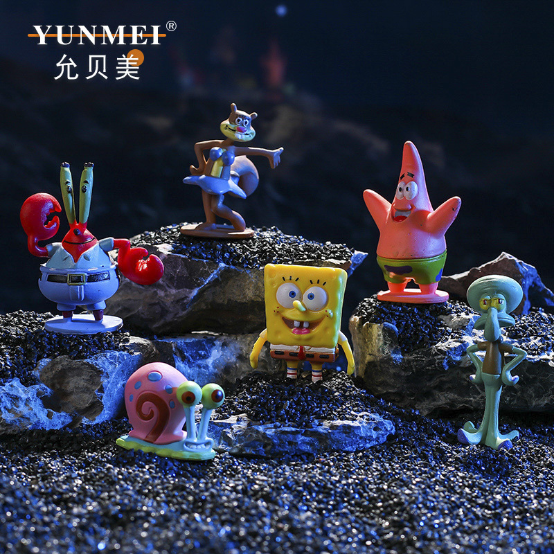 Creative Spongebob Squarepants Figurines, Patrick Star, Mr. Krabs, Squidward, Landscape Ornaments, Model Fish Tank Decorations