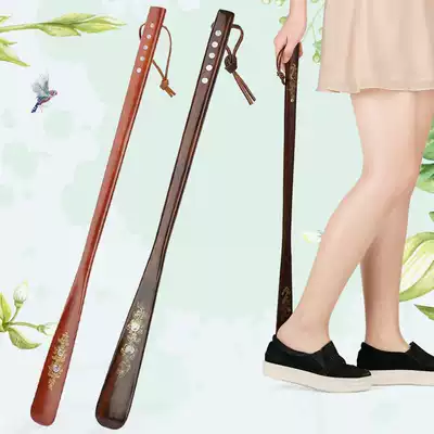 Shoehorn super long free mail non-shoe artifact Solid wood shoe pick long handle shoe dial household shoe lift shoe pick