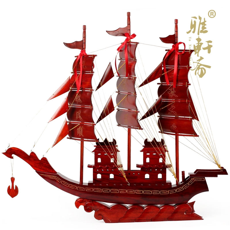Redwood Crafts One meter long ship solid wooden sailing model large living room seat piece smoothly