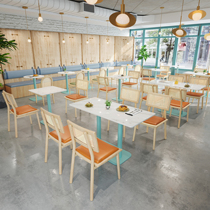 Coffee shop table and chair woven rattan rock board table Restaurant Restaurant hot pot restaurant Tea Restaurant Restaurant restaurant baking shop table and chair