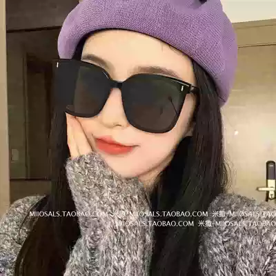 GM sunglasses female 2021 new sunglasses male tide ins advanced tea color big face thin net red frida