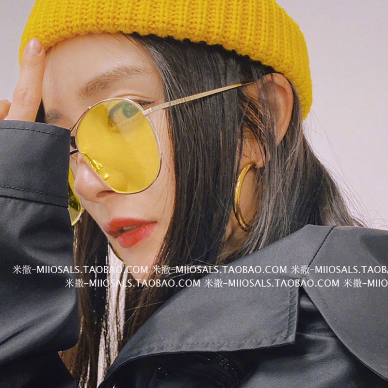 gm sunglasses for women 2024 men's trendy transparent color night vision yellow glasses Huang Xiaoming and Yang Mi same style sunglasses