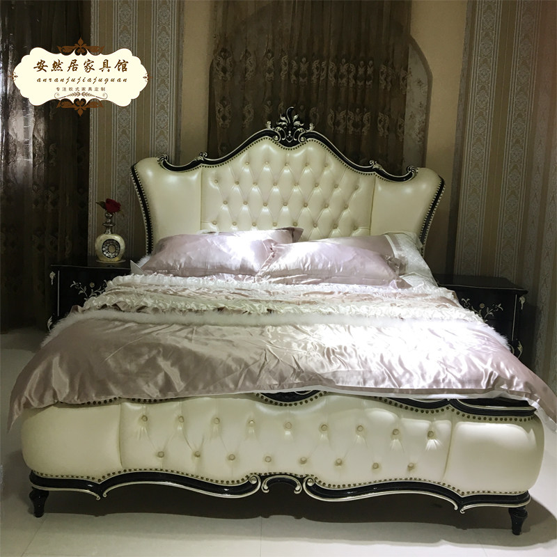 Ostyle bed modern minimalist 1 8 m small family type bedroom princess wedding bed solid wood carved with luxury master bedroom with double bed