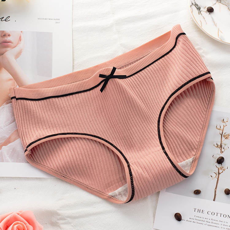 Quần lót womens tie Nhật cute girl ngọt sinh thở thấp eo quần tam giác phụ nữ.