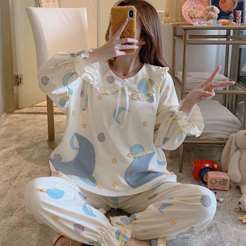 Lunar Subsuit Spring Autumn Pure Cotton Postnatal March 6 Maternity 4 Spring Summer Thin Pregnant Woman Pyjamas Lactation Breastfeeding Home 5