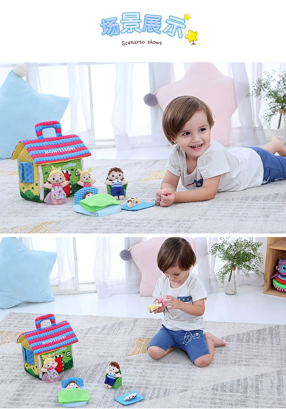 jollybaby Montessori giáo dục sớm 2-3-4 tuổi trẻ trai gái chơi nhà giáo dục đồ chơi nhà - Đồ chơi gia đình