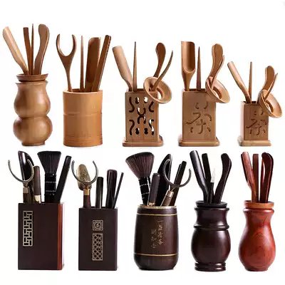 Bamboo tea ceremony Six gentlemen Kung Fu tea accessories Zero matching tea tube Tea clip Tea spoon Tea pen Ebony