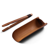 Black sandalwood tea clip tea kung fu tea set accessories bamboo tweezers tea ceremony solid wood six gentlemen set tea spoon
