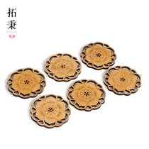 Tea coaster insulation mat Kung Fu bamboo coaster easel ebony wood tea mat Zen tea mat holder set tea set cup holder