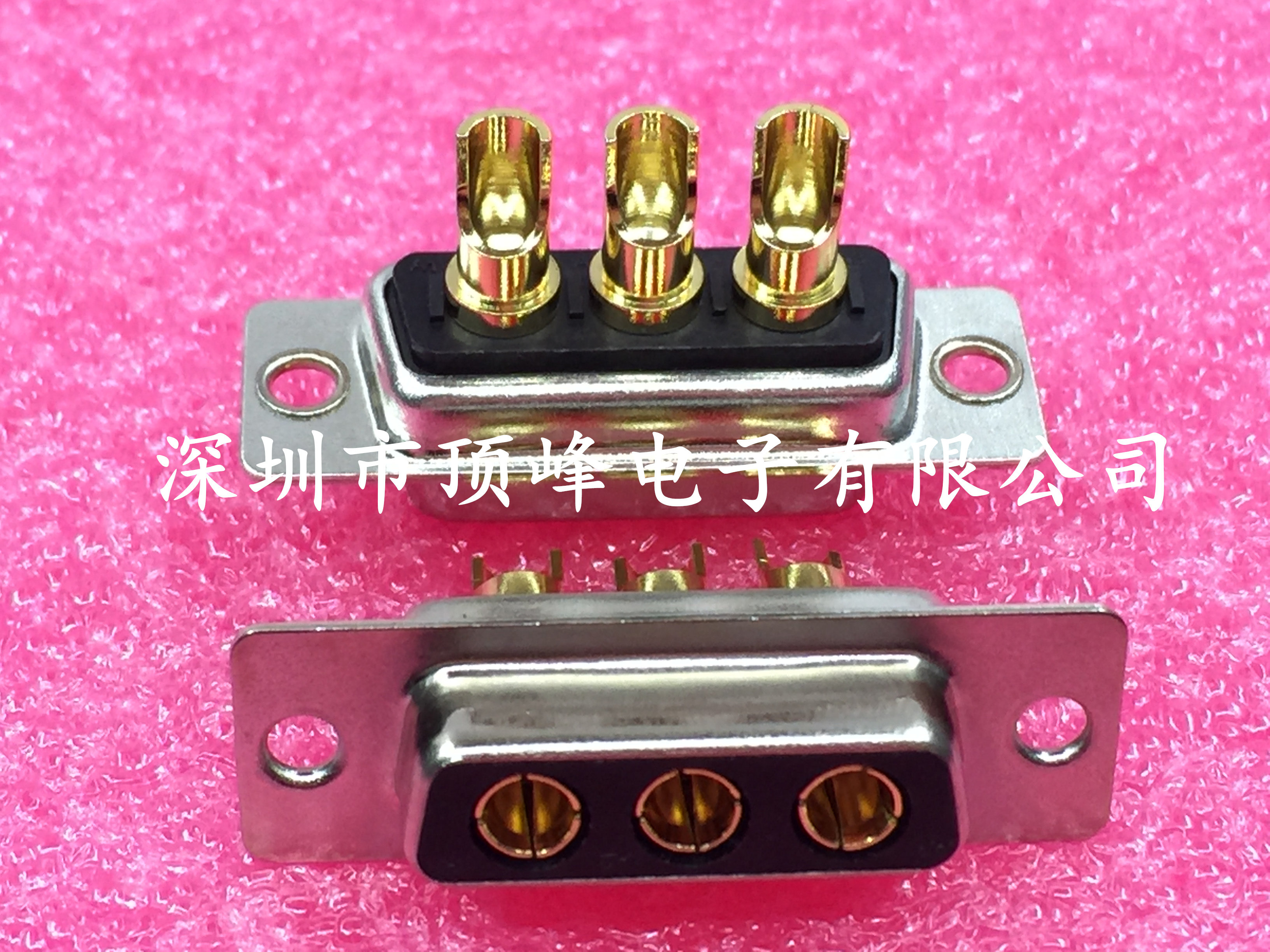 Pin-pin hybrid large current socket 3W3 male head butt welding line 3 3 rectangular heavy-duty solid needle gold plated