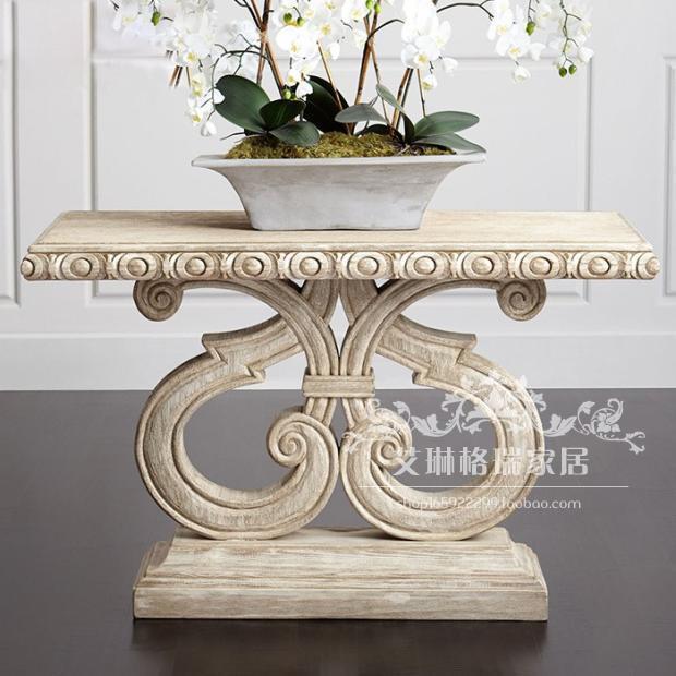 American country aisle cabinet French solid wood carved oak retro old porch decoration table strips original design