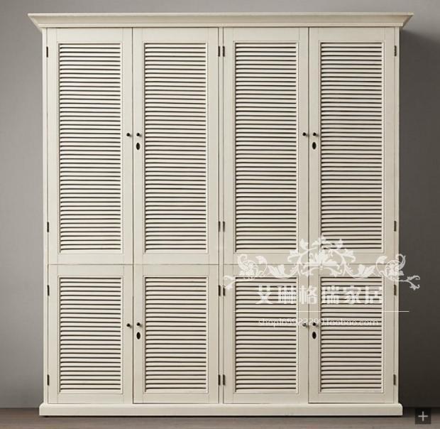 American Countryside Great Wardrobe Retro Solid Wood Wardrobe Venetian 2 doors 4 doors 3 doors large closet Bedrooms make old closet