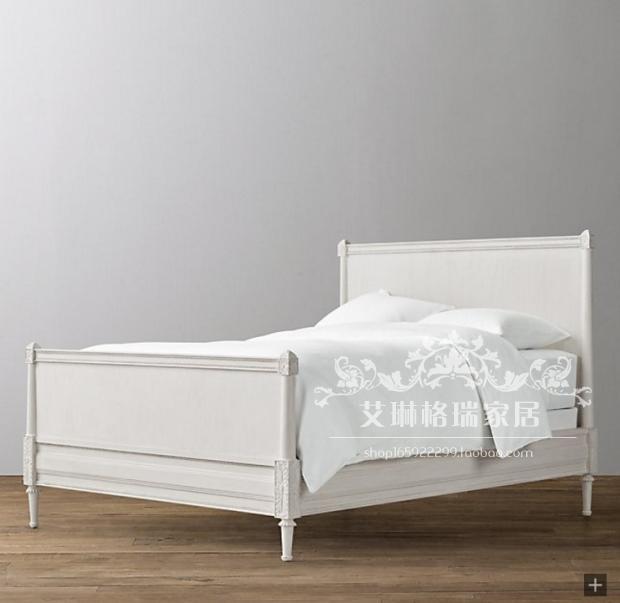 American Country Solid Wood Bed 15m White Oak Princess Bed French Pastoral Mediterranean Bedroom Double Bed