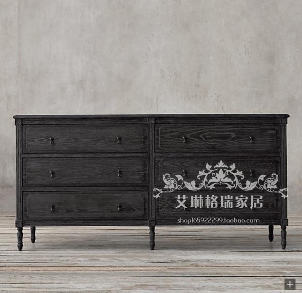 Bedroom locker solid wood drawer American style Japanese style small apartment furniture modern minimalist six drawer cabinet porch cabinet