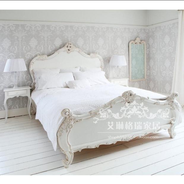 Solid wood beds American carvings 1 5 m Italian wedding bed European white double bed French original design