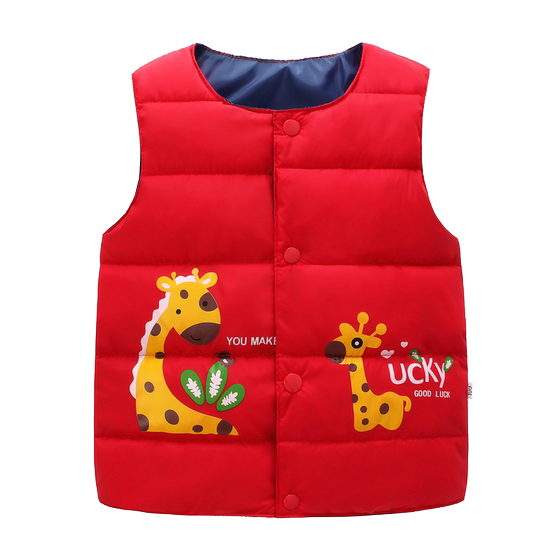 Off-season children's down cotton vests for boys and girls, baby vests, autumn and winter models, children's warm top inner liner